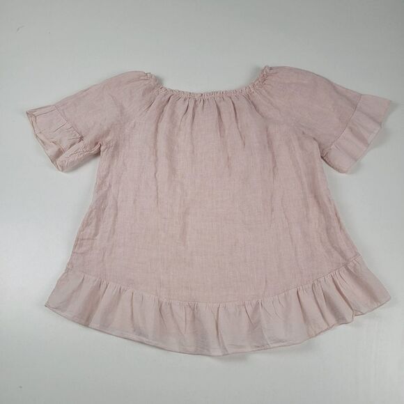Terzo Milennio Pink Linen Shirt Blouse Women's size Medium - Picture 8 of 8